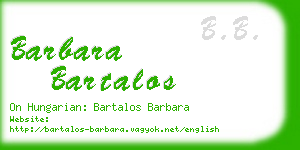 barbara bartalos business card